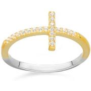 Bijoux Orusbijoux Bague Argent Croix Pavée Doré