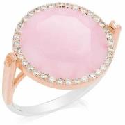 Bijoux Orusbijoux Bague Disque Argent Rose Disque Rose