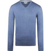 Sweat-shirt Mcgregor Pull Laine Merinos Col-V Bleu Faded