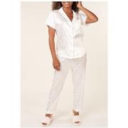 Pyjamas / Chemises de nuit Kebello Pyjama fluide en satin Blanc F