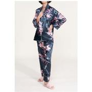 Pyjamas / Chemises de nuit Kebello Pyjama fluide en satin Bleu F