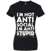 T-shirt Grindstore Im Not Anti-Social Im Anti-Stupid