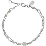 Bracelets Orusbijoux Bracelet Argent Rhodié Double Chaine Goutte Et Pi...