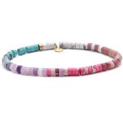 Bracelets Sixtystones Bracelet Perles Heishi Agate Noire-18cm