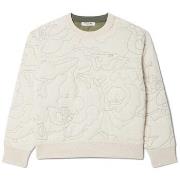 Sweat-shirt Lacoste SWEATSHIRT FEMME BLANC ET KAKI OVERSIZE RÉVERSIBLE...