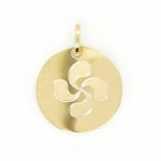 Pendentifs Brillaxis Médaille ronde or jaune 9 carats 16mm