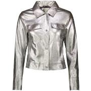 Blouson Oakwood Veste en cuir femme Ruby Metal Ref 64167 Anthracite