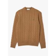 Sweat-shirt Lacoste Pull torsadé beige en laine