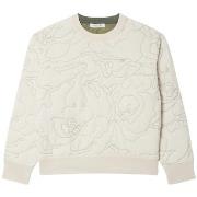 Sweat-shirt Lacoste Pull femme reversible Ref 64592 ID8 Blanc Kaki