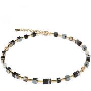 Collier Coeur De Lion Collier Geocube acier doré onyx hématite