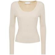 Pull John Richmond côtelé mesh beige