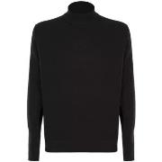 Pull Outfit Tenue pull col mi-long en fil noir