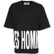 T-shirt Les Hommes Tee-shirt noir macro logo