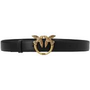 Ceinture Pinko Ceinture femme en cuir noir et logo doré