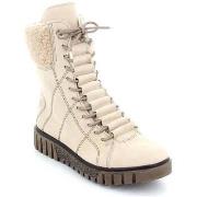 Bottines Rieker beige casual closed ladies mid height boots