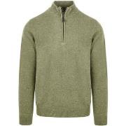 Sweat-shirt Suitable Pull Demi-Zip Laine D'agneau Vert Clair