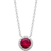 Collier Brillaxis Collier argent rhodié pendentif rouge