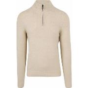 Sweat-shirt Suitable Half Zip Pull-over Laine Boiled Ecru