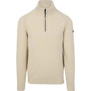 Sweat-shirt No Excess Pull Demi-Zip Chenille Ecru