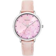 Montre Pierre Lannier TALLIA Argenté Cadran Rose Bracelet Cuir Rose 16...