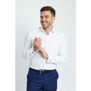 Chemise Suitable Chemise Twill Manchette Double Impression Blanche