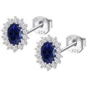 Boucles oreilles Lotus Puces d'oreilles Silver Marquise bleu