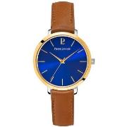 Montre Pierre Lannier CHOUQUETTE Cadran Bleu Bracelet Cuir Brun