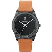 Montre Pierre Lannier CANDIDE Cadran Noir Bracelet Cuir Camel