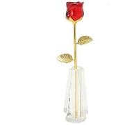 Plantes artificielles Sc Crystal BAB026-ROUGE+VASE