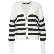 Pull Vero Moda CARDIGAN VMLEA LS V-NECK - CLOUD DANCER / BLACK - M