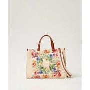 Cabas Twin Set BORSA SHOPPER IN CANVAS CON STAMPA FIORI Art. 251TB7082