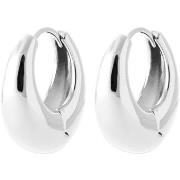 Boucles oreilles Brillaxis Créoles argent rhodié 17mm large