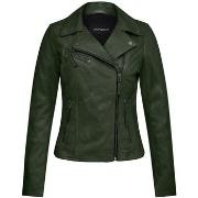 Blouson Oakwood Blouson en cuir femme Ref 60961 Clips Vert Fonce