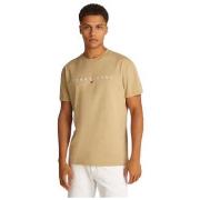 T-shirt Tommy Jeans TEE SHIRT TJM REG LINEAR LOGO TEE EXT - BEIGE - S