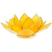 Bougeoirs, photophores Phoenix Import Porte Bougie Fleur de Lotus jaun...