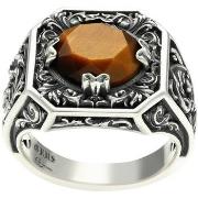 Bijoux Orusbijoux Bague Argent Homme Trône Du Roi Pierre œil De Tigre