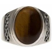 Bijoux Orusbijoux Bague Homme œil De Tigre Massive Argent