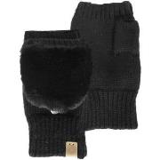 Gants Isotoner Mitaines Femme Maille et imitation fourrure Noir