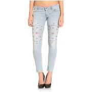 Jeans Guess Jeans Skinny Femme W51404 Bleu Clair Motifs brillant