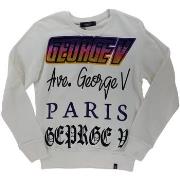 Sweat-shirt Avenue George V GEORGE V - Sweat col rond - blanc et viole...