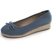 Sandales Isotoner Ballerines Femme corde talon compensé Bleu