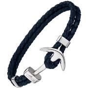 Bracelets Lotus Bracelet homme Collection Urban Man Ancre cuir bleu