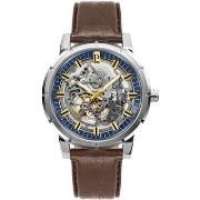 Montre Pierre Lannier AUTOMATIC Cadran Bleu Bracelet Cuir Brun