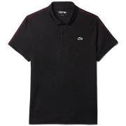 T-shirt Lacoste POLO NOIR TENNIS PIQUÉ À BANDE JACQUARD MONOGRAMME