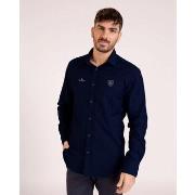 Chemise Camberabero Chemise unie bleu marine avec broderies poitrine