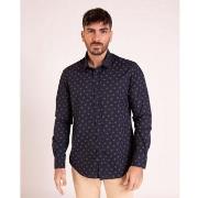 Chemise Camberabero Chemise manches longues marine avec imprimé fleurs...