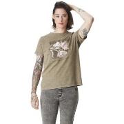 T-shirt Von Dutch T-shirt femme à col rond acid wash et print devant H...