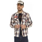 Chemise Von Dutch Chemise à carreaux à manches longues homme avec patc...