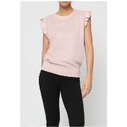 T-shirt Kebello Top Brillant Strass Rose F