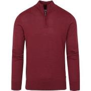 Sweat-shirt State Of Art Cardigan Demi-Zip Mix Laine Rouge Bordeaux